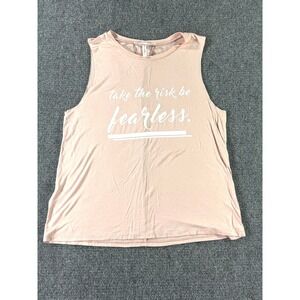 BCBGeneration Womens Take The Risk Be Fearless Graphic Muscle Tank Top Pink S